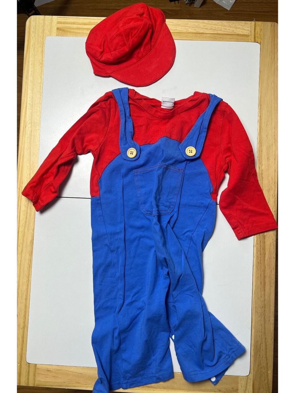 Plumber Costume Toddler 18-24M Red Blue Halloween Outfit